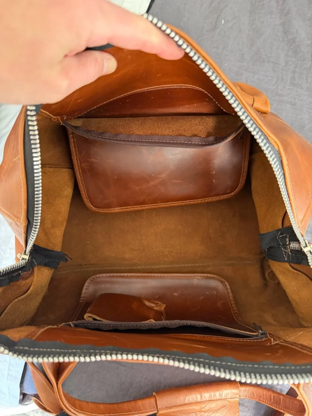 Classic Village Tannery Tan Leather Duffel Bag for Men